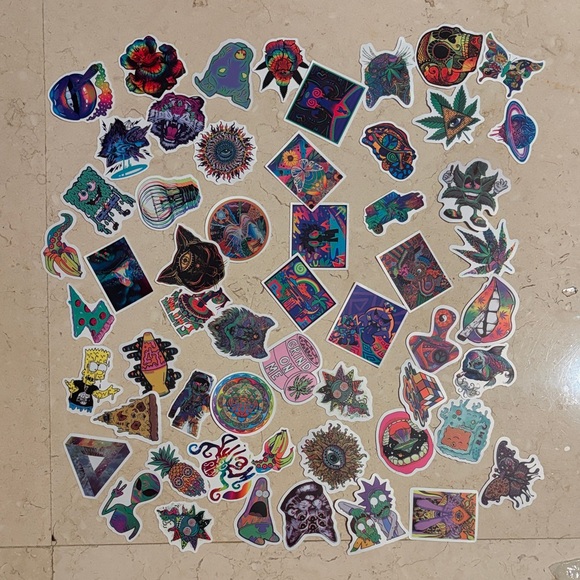 Colorful Psychedelic Sticker Set, NWOT - Picture 1 of 1